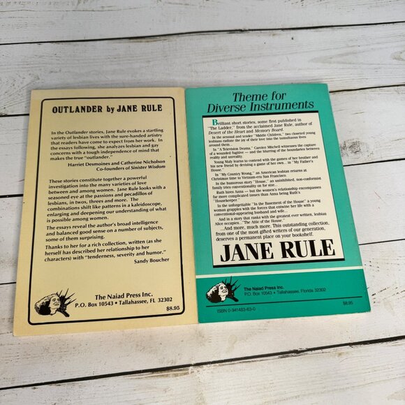 Lot 2 Jane Rule Outlander 1982 & Theme for Diverse Instruments 1990 Naiad Press - Picture 2 of 7